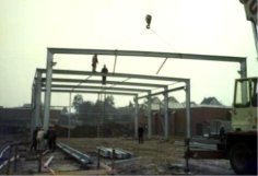 Foto stahlbau ista - Neubau der Werkhalle 1983